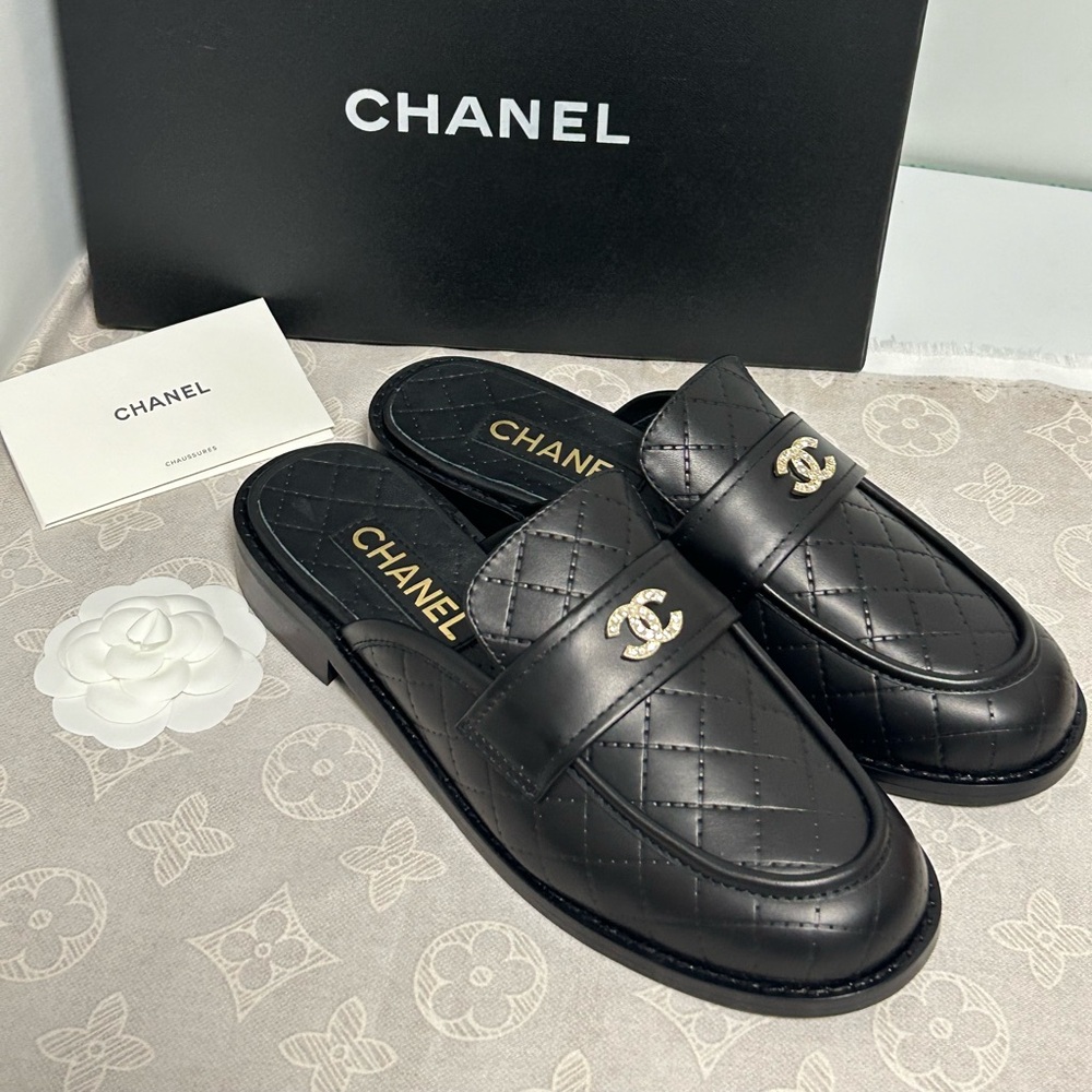 Chanel black loafers mules - Picture 5 of 7